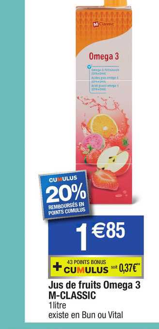 jus de fruits omega 3 m-classic
