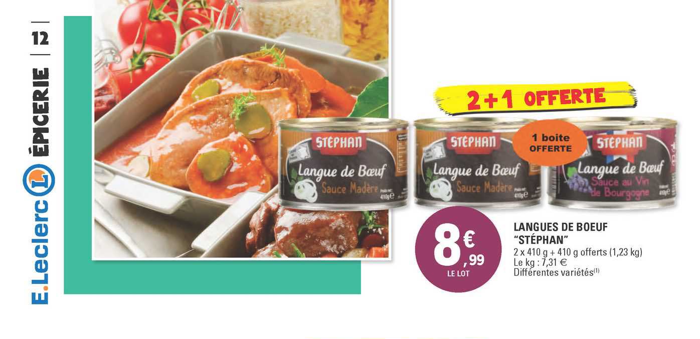 langues de boeuf stéphan 2+1 offerte