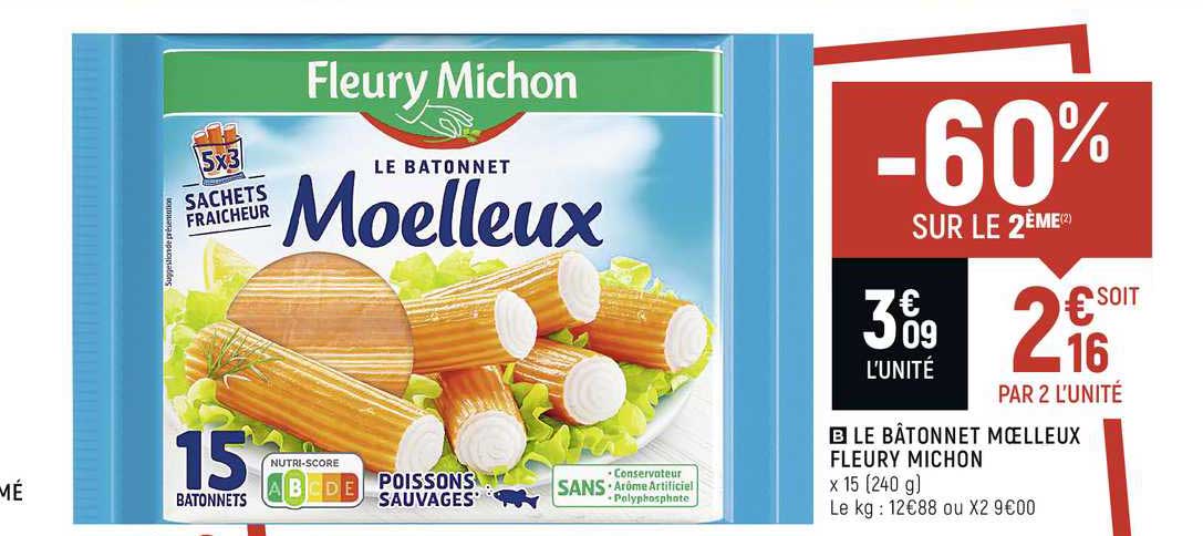 le bâtonnets moelleux fleury michon