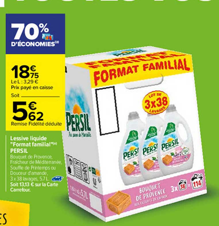 lessive liquide "format familial" persil