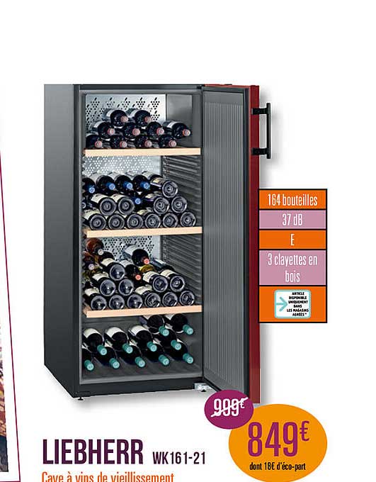 liebherr wk 161-21 cave à vins de vieillissement
