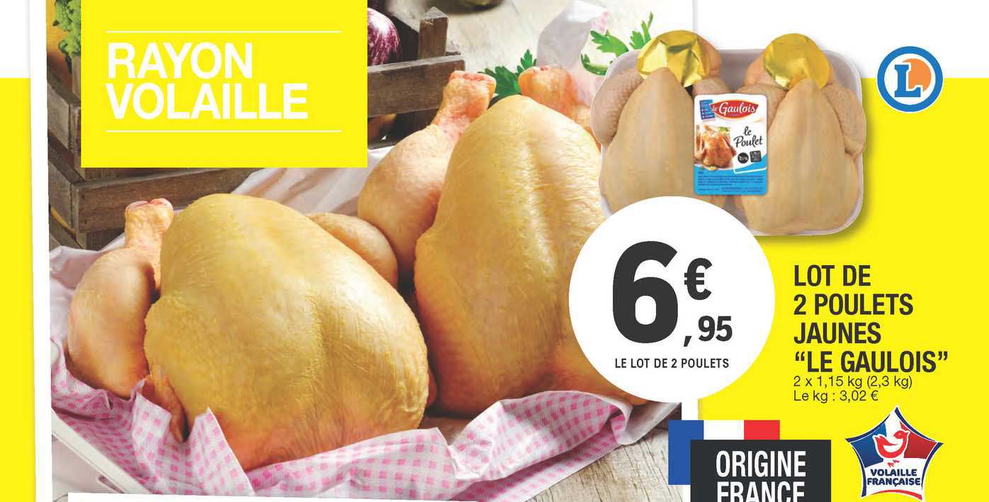 Lot De 2 Poulets Jaunes "le Gaulois"