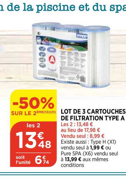 lot de 3 cartouches de filtration type a
