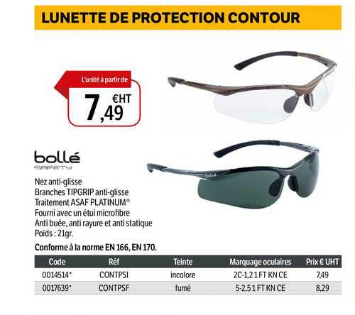lunette de protection contour bollé