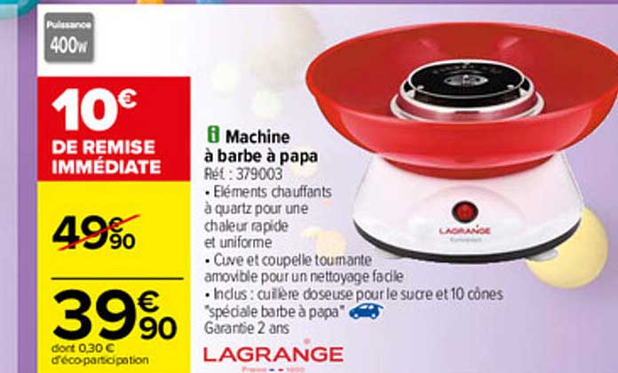 machine à barbe à papa lagrange