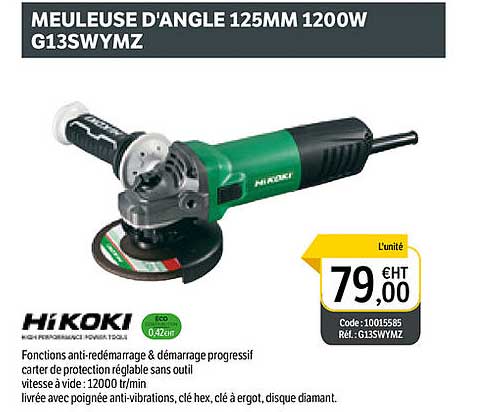 meuleuse d'angle 125mm 1200w g13swymz hikoki