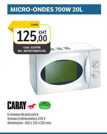 micro-ondes 700w 20l caray