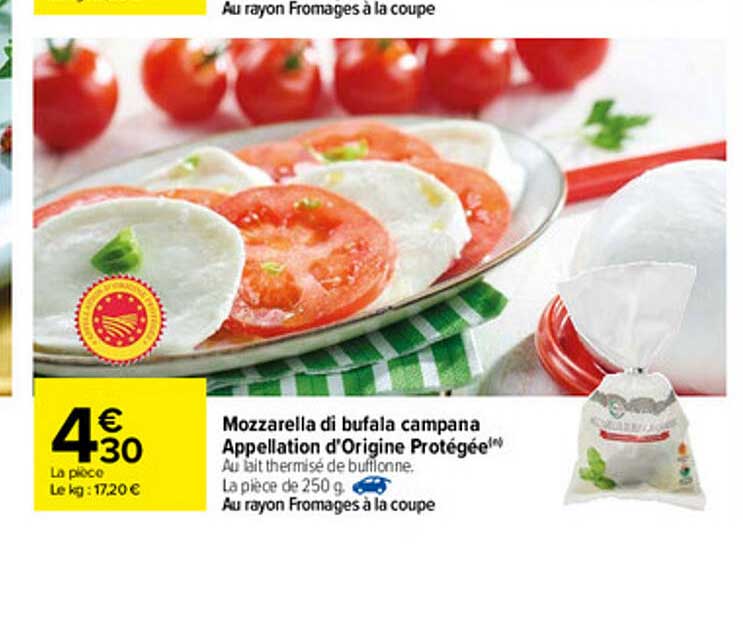 mozzarella di bufala campana appellation d'origine protégée