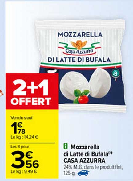 mozzarella di latte di bufala casa azzurra
