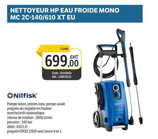 Nettoyeur Hp Eau Froide Mono Mc 2c-140-610 Xt Eu Nilfisk