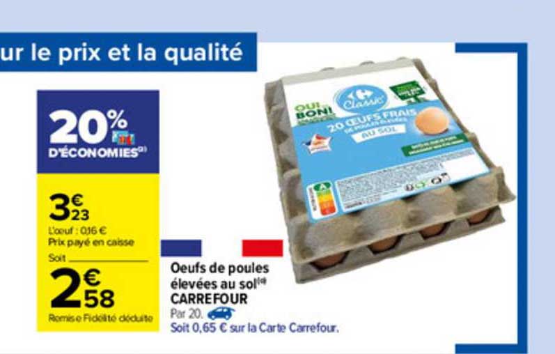 oeufs de poules élevées au sol carrefour