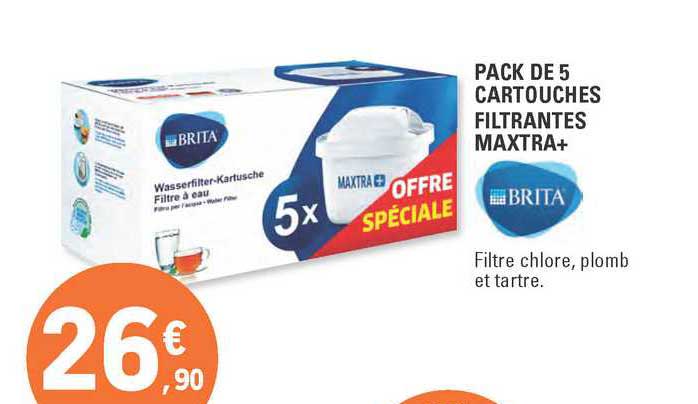 pack de 5 cartouches filtrantes maxtra+ brita