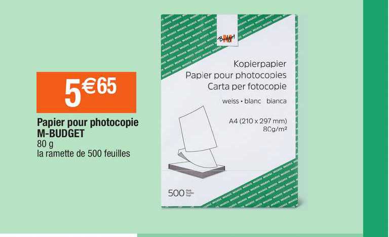 papier pour photocopie m-budget