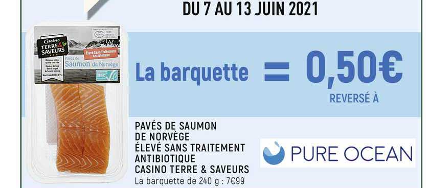pavés de saumon de norvège élevé sans traitement antibiotique casino terre & saveurs