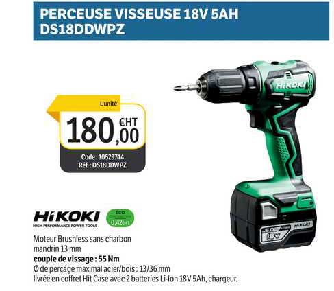 perceuse visseuse 18v 5ah ds18ddwpz hikoki