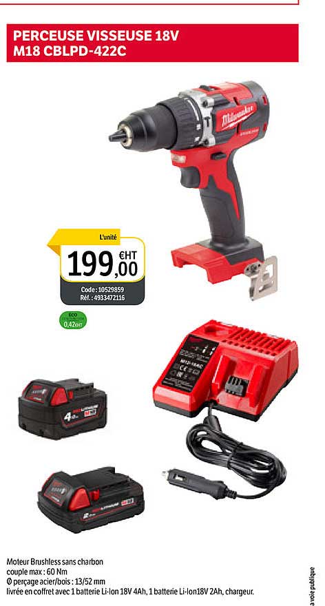 perceuse visseuse 18v m18 cblpd-422c
