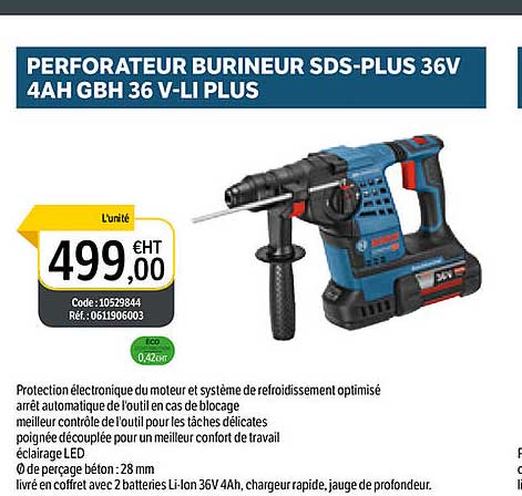 perforateur burineur sds-plus 36v 4ah gbh 36 v-li plus