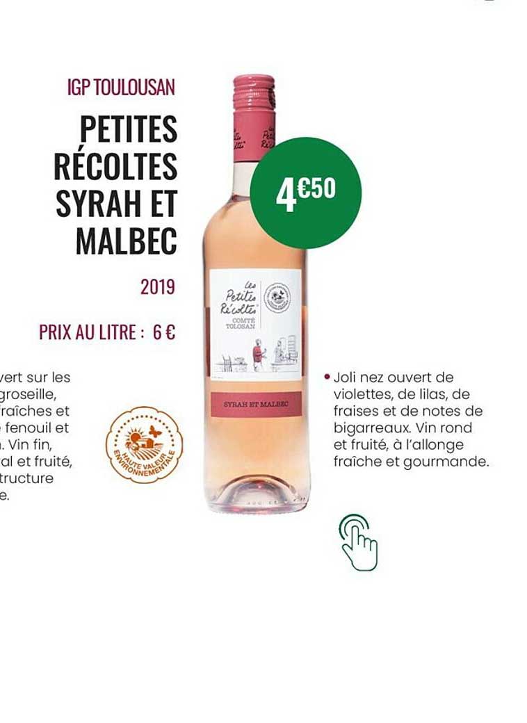 petites récoltes syrah et malbec