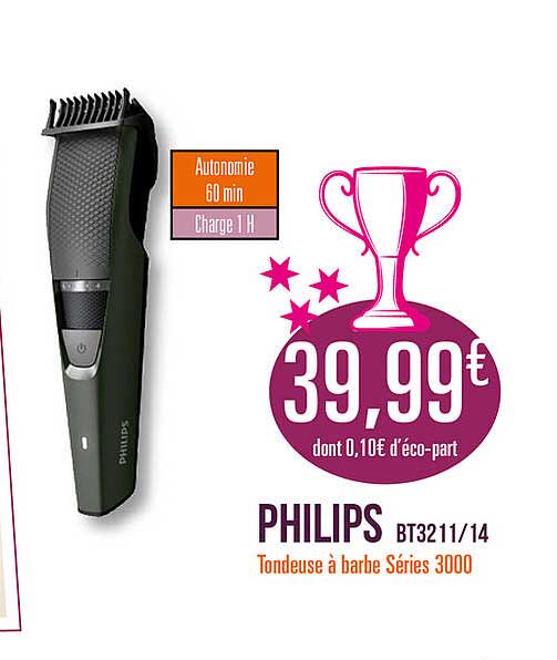 philips bt3211-14 tondeuse à barbe séries 3000