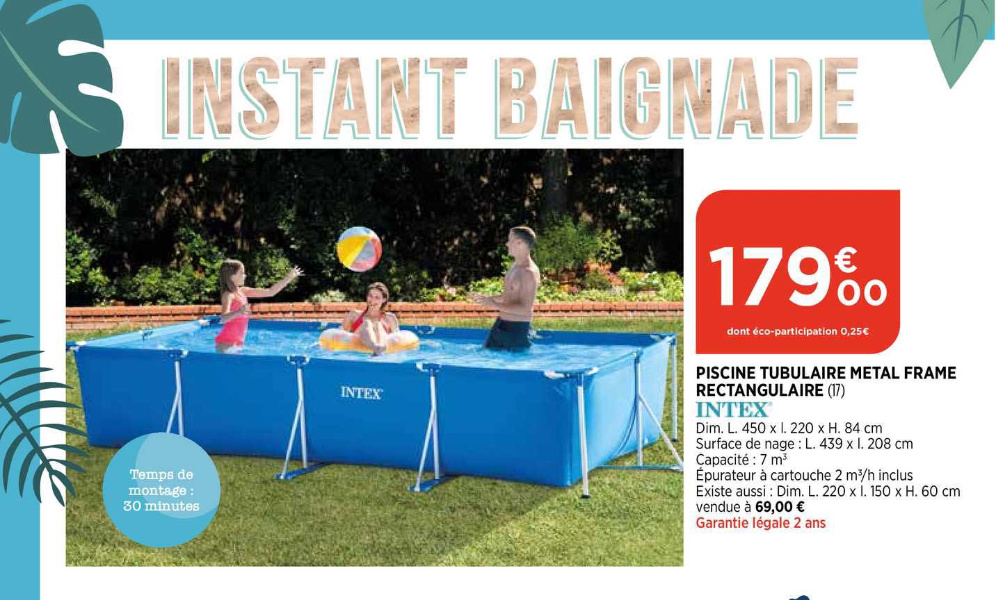 piscine tubulaire metal frame rectangulaire intex