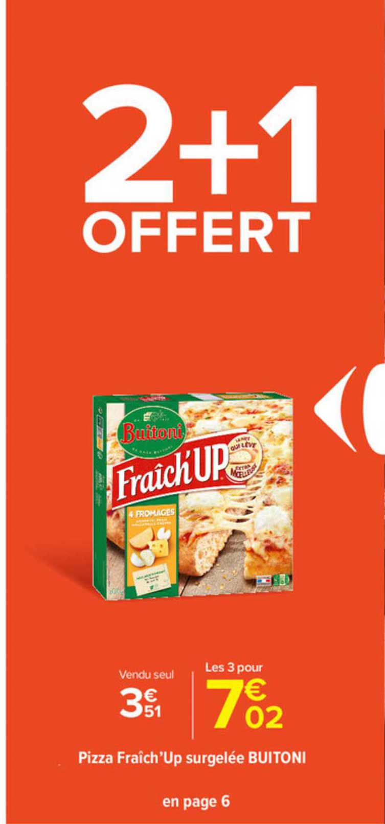 pizza fraîch'up surgelée buitoni