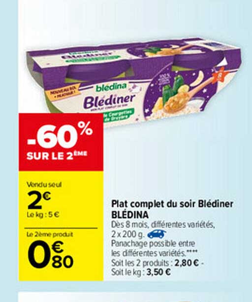 Plat Complet Du Soir Blédiner Blédina