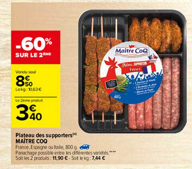 plateau des supporters maître coq