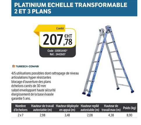 platinium échelle transformable 2 et 3 plans