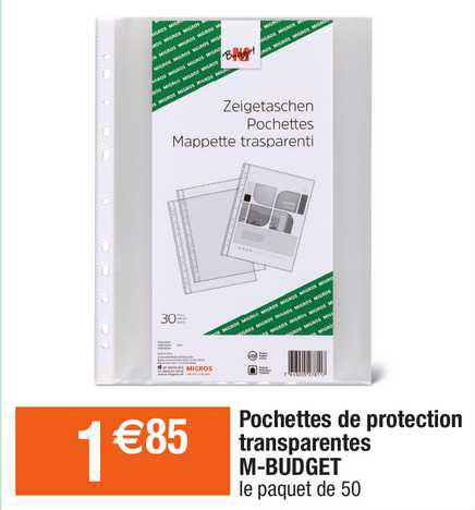 pochettes de protection transparentes m-budget