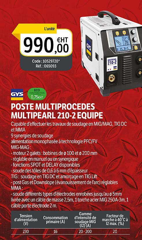 poste multiprocedes multipearl 210-2 équipe