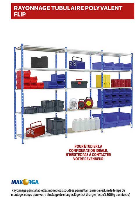 rayonnage tubulaire polyvalent flip