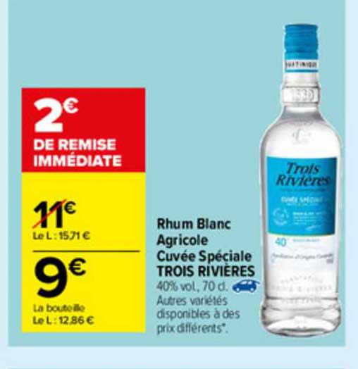 rhum blanc agricole cuvée spéciale trois rivières