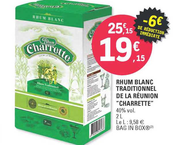 Rhum Blanc Traditionnel De La Réunion "charrette"