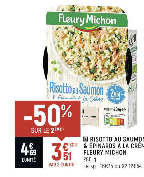 Risotto Au Saumon & épinards à La Crème Fleury Michon