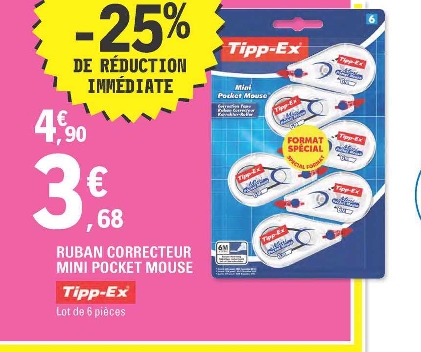 ruban correcteur mini pocket mouse tipp-ex -25% sur le réduction immédiate