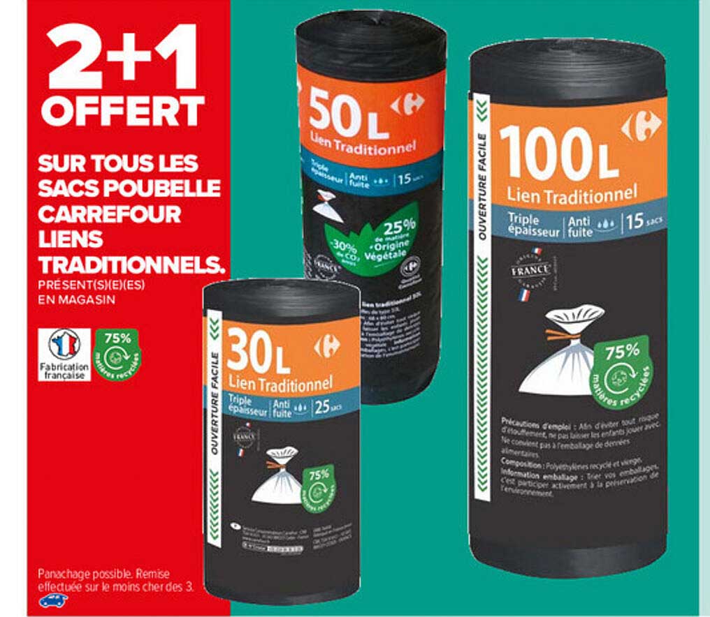 sacs poubelle carrefour liens traditionnels