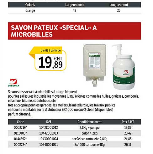 savon pâteux «spécial» à microbilles