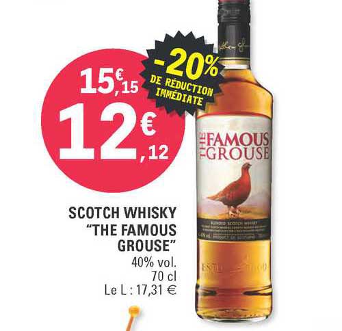 Scotch Whisky "the Famous Grouse" -20% De Réduction Immédiate