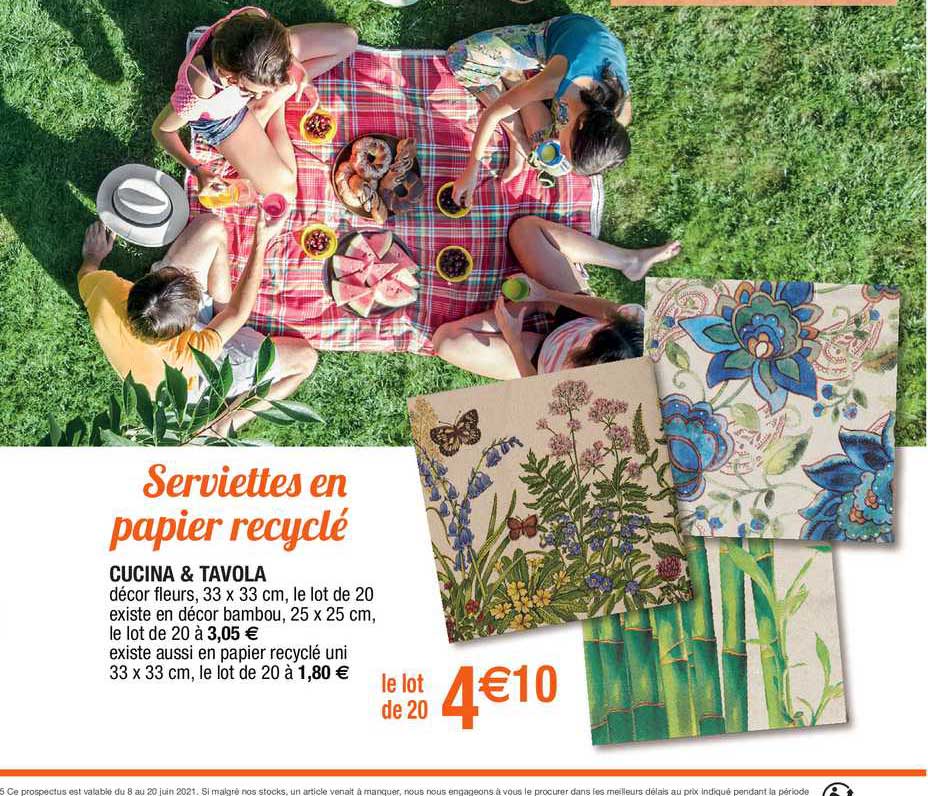 serviettes en papier recyclé cucina & tavola