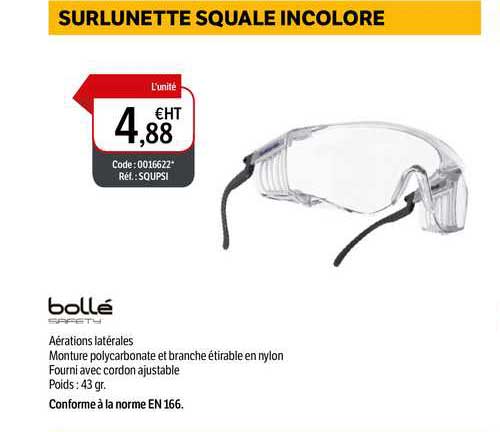 surlunette squale incolore bollé
