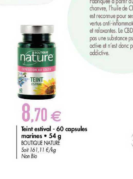 teint estival 60 capsules marines boutique nature
