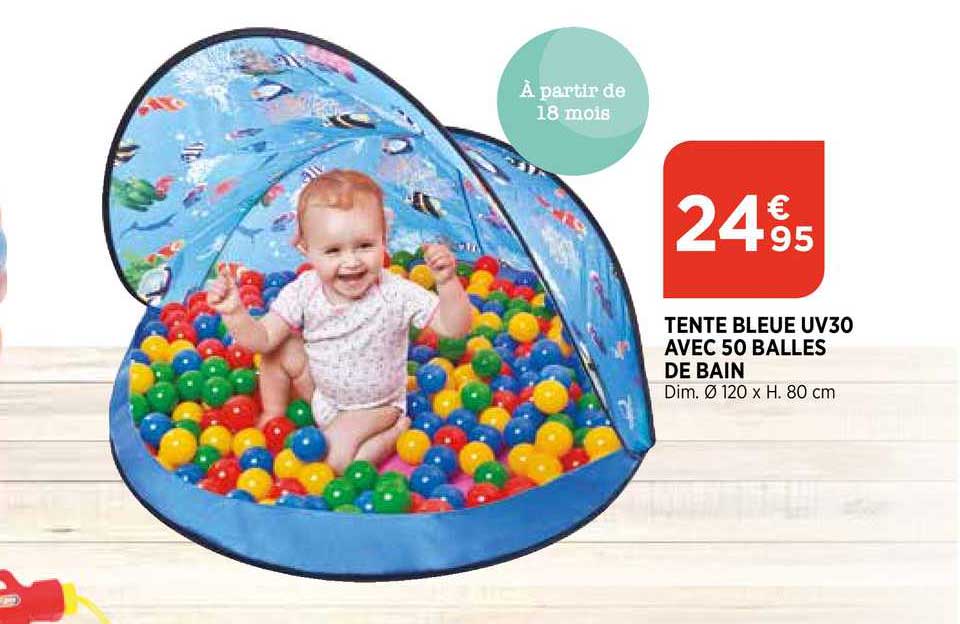 Tente Bleue Uv30 Avec 50 Balles De Bain