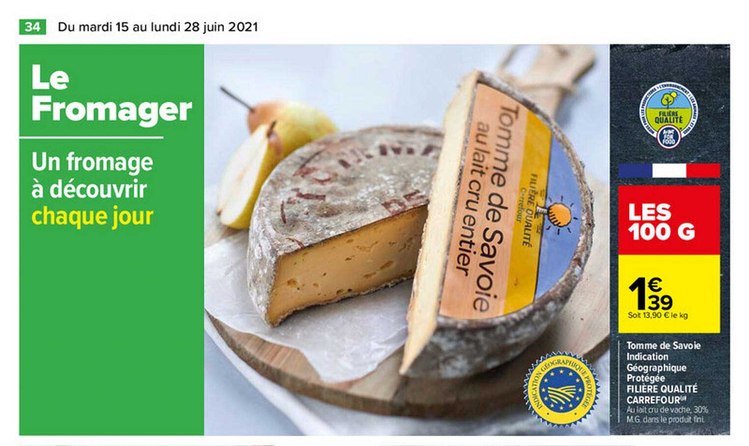 tomme de savoie indication géographique protégée filière qualité carrefour