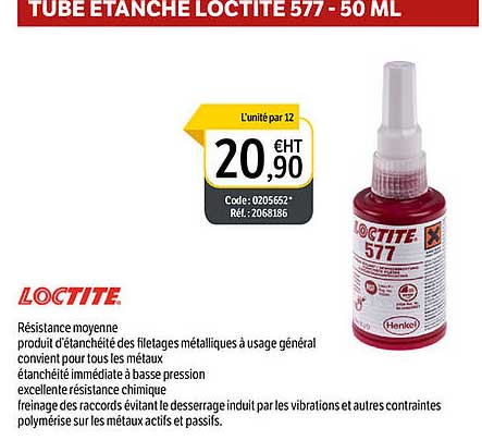 tube étanche loctite 577 - 50ml