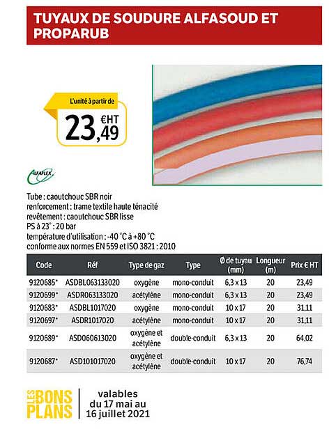 tuyaux de soudure alfasoud et proparub