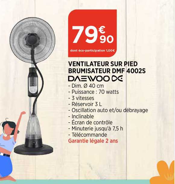Ventilateur Sur Pied Brumisateur Dmf 4002s