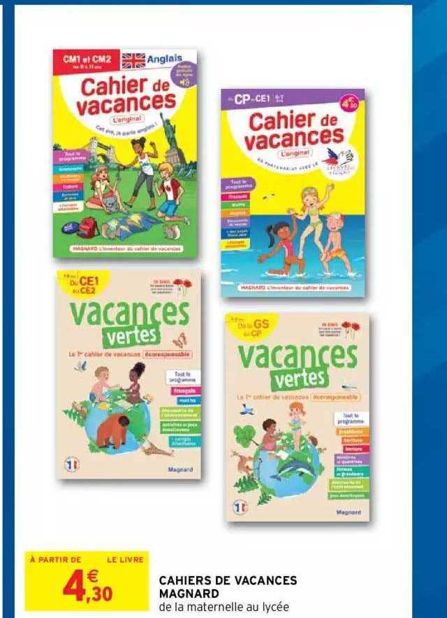 cahiers de vacances magnard