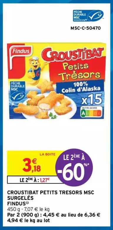 croustibat petits trésors msc surgelés findus