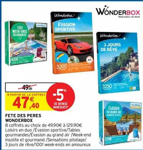 fête des pères wonderbox