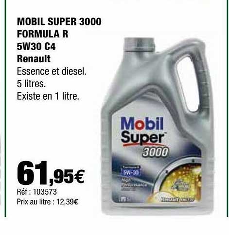 mobil super 3000 formula r 5w30 c4 renault